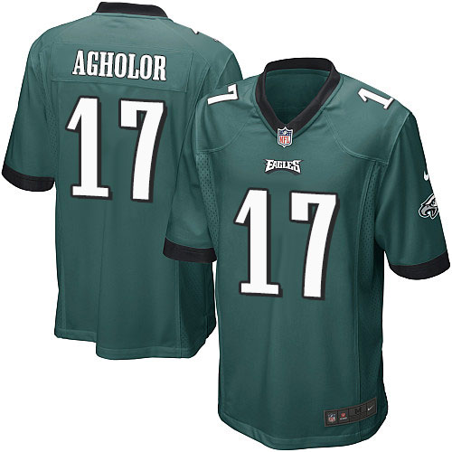 Men's Game Nelson Agholor Nike Jersey Midnight Green Home - #17 NFL Philadelphia Eagles